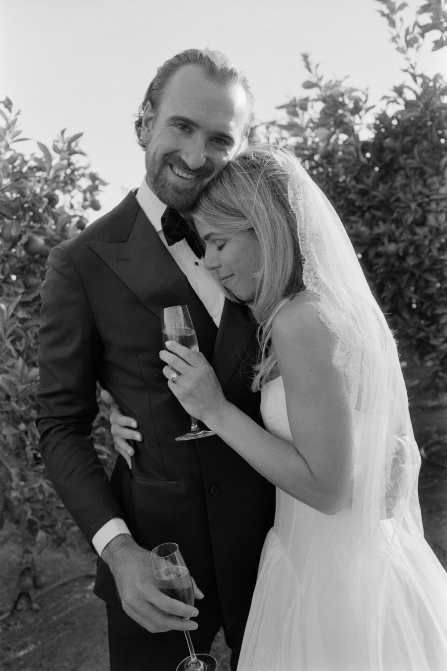 Film portrait of a wedding couple