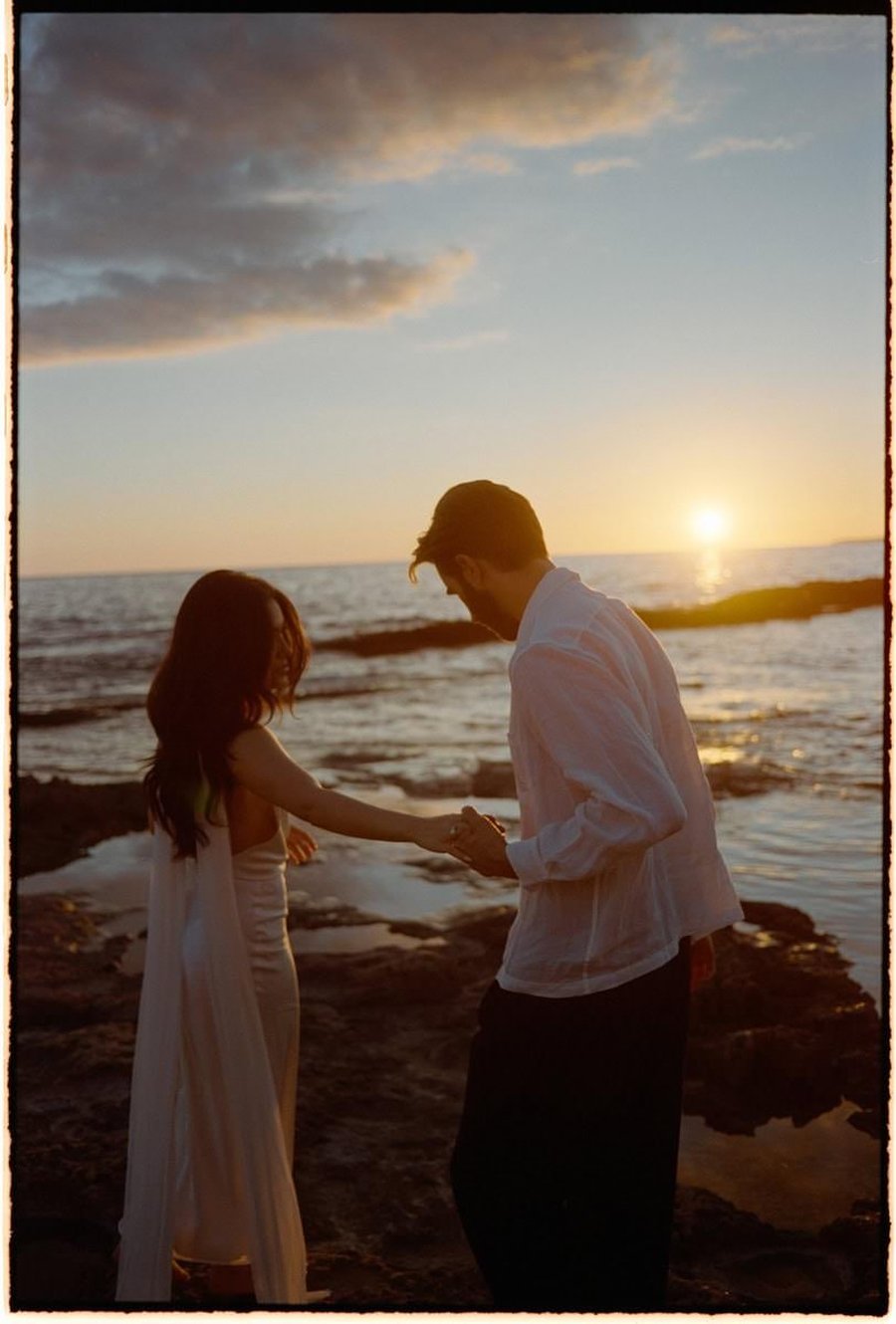Sunset photo shoot by the Caribbean seaside
