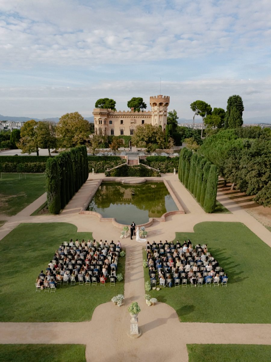 Wedding ceremony at Castell de Sant Marçal near Barcelona