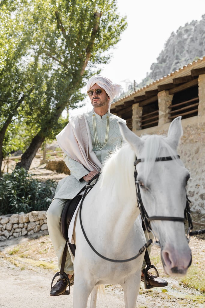 baraat indian wedding Mallorca Spain groom