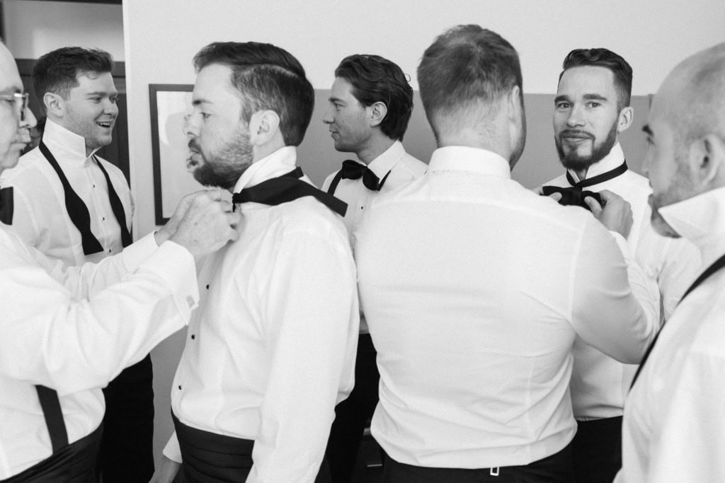 black tie groomsmen