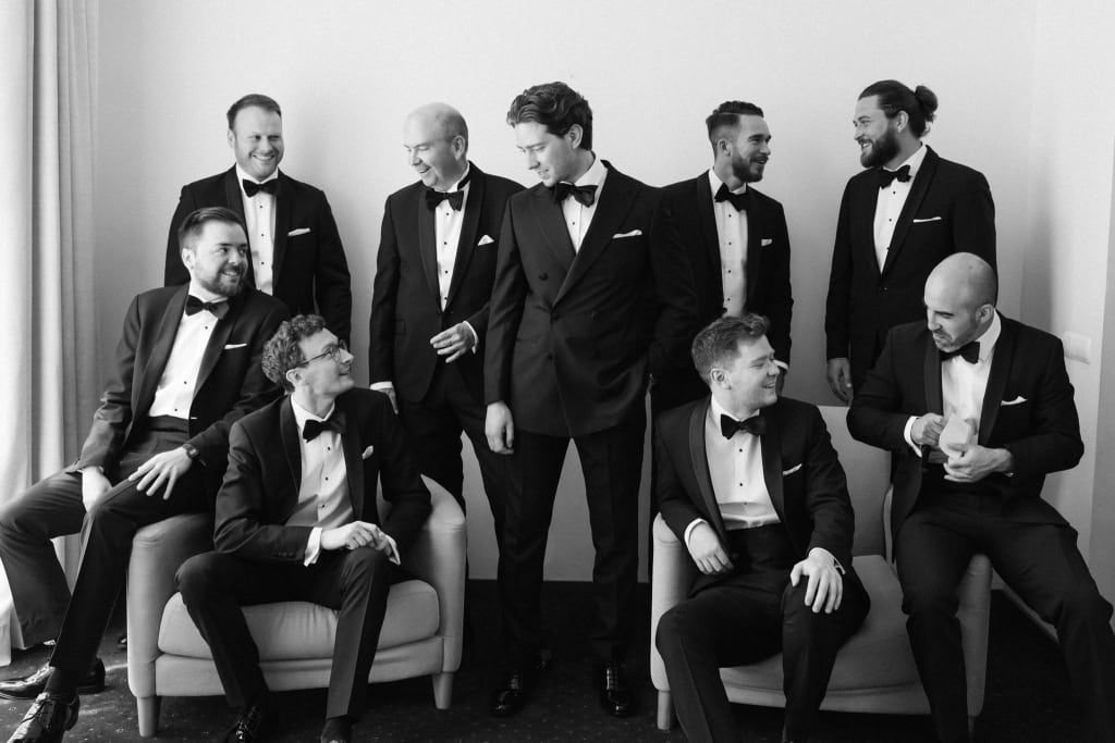 black tie groomsmen