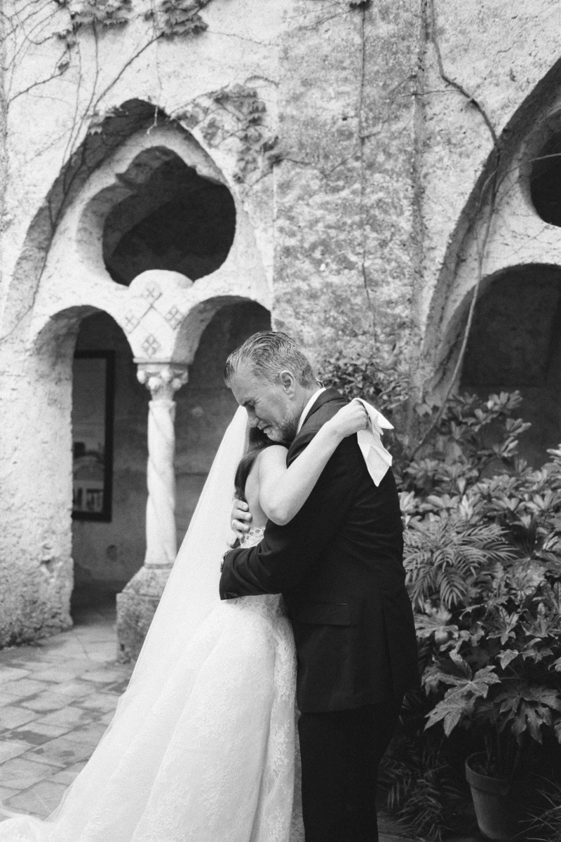 Amalfi film wedding photographer Villa Cimbrone