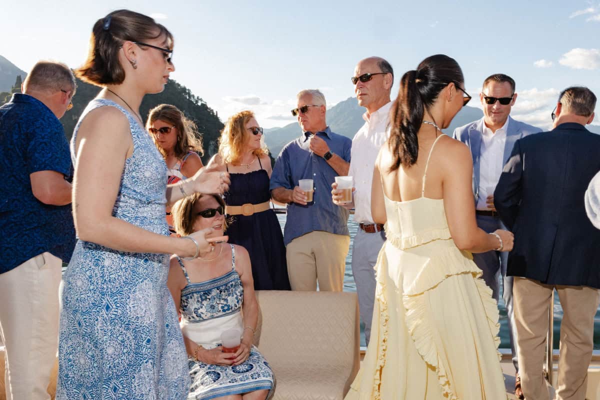 Lake Como wedding welcome party guests